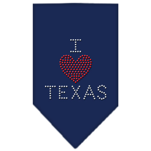I Heart Texas Rhinestone Bandana Navy Blue large